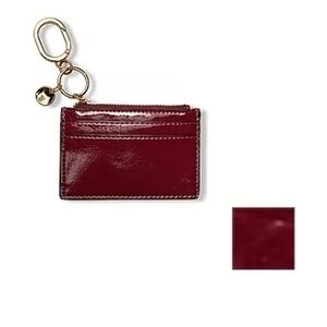 Victoria's Secret Sangria Red Card Holder with Gold Keychain